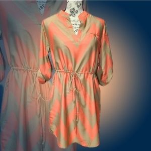 Truth NYC Chevron Print Dress with Cinched Waist